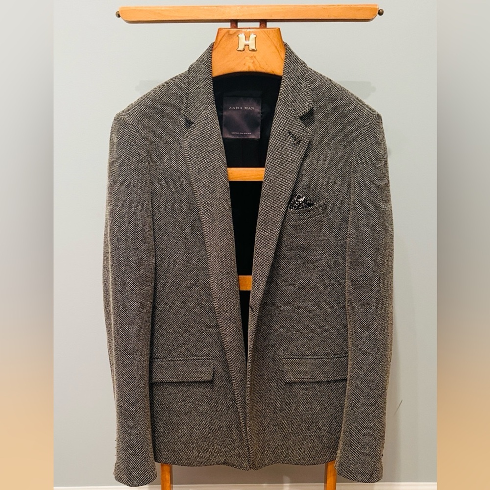 Zara Gray Herringbone Sport Coat
